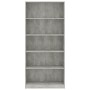 5-stöckiges Regal aus betongrauem Sperrholz, 80 x 24 x 175 cm von vidaXL, Bücherregale und Regale - Ref: Foro24-800922, Preis...