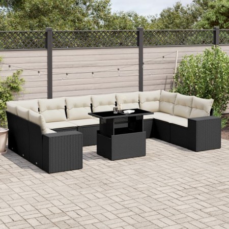 Garden sofa set 11 pieces and black synthetic rattan cushions by vidaXL, Garden sets - Ref: Foro24-3269406, Price: 817,10 €, ...