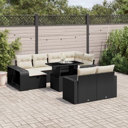 Garden sofa set 11 pieces and black synthetic rattan cushions by vidaXL, Garden sets - Ref: Foro24-3276502, Price: 699,08 €, ...