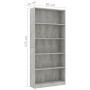 5-stöckiges Regal aus betongrauem Sperrholz, 80 x 24 x 175 cm von vidaXL, Bücherregale und Regale - Ref: Foro24-800922, Preis...