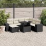 Set de sofás de jardín 8 piezas y cojines ratán sintético negro de vidaXL, Conjuntos de jardín - Ref: Foro24-3275316, Precio:...