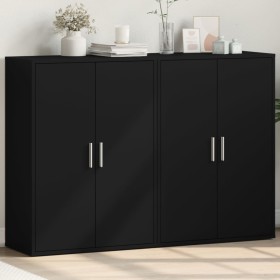 2 black engineered wood sideboards 60x31x84 cm by vidaXL, Sideboards - Ref: Foro24-3276568, Price: 142,44 €, Discount: %