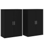 Aparadores 2 unidades madera de ingeniería negro 60x31x84 cm de vidaXL, Aparadores - Ref: Foro24-3276568, Precio: 142,24 €, D...