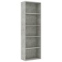 5-stöckiges Regal aus betongrauem Sperrholz, 60 x 30 x 189 cm von vidaXL, Bücherregale und Regale - Ref: Foro24-800994, Preis...