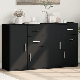 Sideboard aus Holzwerkstoff 2 Stück schwarz 60x31x70 cm von vidaXL, Sideboards - Ref: Foro24-3276561, Preis: 153,83 €, Rabatt: %