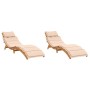 Sun loungers with cushions 2 units solid acacia wood beige by vidaXL, Loungers - Ref: Foro24-3214835, Price: 346,85 €, Discou...