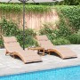 Sun loungers with cushions 2 units solid acacia wood beige by vidaXL, Loungers - Ref: Foro24-3214835, Price: 346,85 €, Discou...