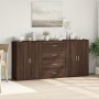 Display cabinets 3 units engineered wood brown oak 60x31x84 cm by vidaXL, Sideboards - Ref: Foro24-3276580, Price: 229,92 €, ...