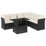 Set de sofás de jardín 7 pzas con cojines ratán sintético negro de vidaXL, Conjuntos de jardín - Ref: Foro24-3266606, Precio:...