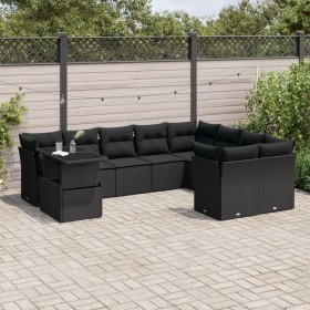 Set Gartensofas 10 Stück Kissen synthetisches Rattan schwarz von vidaXL, Gartensets - Ref: Foro24-3266845, Preis: 651,95 €, R...