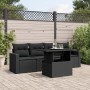 5-teiliges Gartenmöbel-Set und Kissen aus synthetischem Rattan schwarz von vidaXL, Gartensets - Ref: Foro24-3267095, Preis: 3...