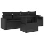 Set de muebles de jardín 5 pzas y cojines ratán sintético negro de vidaXL, Conjuntos de jardín - Ref: Foro24-3267095, Precio:...