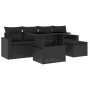 6-piece garden sofa set with black synthetic rattan cushions by vidaXL, Garden sets - Ref: Foro24-3267235, Price: 394,84 €, D...