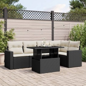 6-piece garden sofa set with black synthetic rattan cushions by vidaXL, Garden sets - Ref: Foro24-3267256, Price: 469,24 €, D...