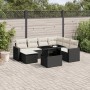 Set aus 8-teiligen Gartensofas und Kissen Kunstrattan schwarz von vidaXL, Gartensets - Ref: Foro24-3267436, Preis: 576,65 €, ...