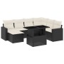 Set aus 8-teiligen Gartensofas und Kissen Kunstrattan schwarz von vidaXL, Gartensets - Ref: Foro24-3267436, Preis: 576,65 €, ...