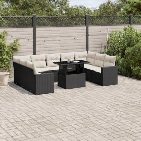 Garden sofa set 10 pieces with black synthetic rattan cushions by vidaXL, Garden sets - Ref: Foro24-3267476, Price: 699,19 €,...