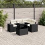 5-teiliges Gartenmöbel-Set und Kissen aus synthetischem Rattan schwarz von vidaXL, Gartensets - Ref: Foro24-3269136, Preis: 4...