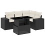 Set de muebles de jardín 5 pzas y cojines ratán sintético negro de vidaXL, Conjuntos de jardín - Ref: Foro24-3269136, Precio:...