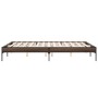 Estructura cama madera ingeniería metal marrón roble 160x200 cm de vidaXL, Camas y somieres - Ref: Foro24-845010, Precio: 110...