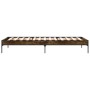 Estructura cama madera ingeniería metal roble ahumado 90x200 cm de vidaXL, Camas y somieres - Ref: Foro24-845033, Precio: 72,...