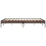 Engineered wood bed frame oak brown metal 120x190 cm by vidaXL, Beds and slatted bases - Ref: Foro24-845050, Price: 97,96 €, ...