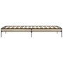 Estructura cama madera ingeniería metal roble Sonoma 90x190 cm de vidaXL, Camas y somieres - Ref: Foro24-845052, Precio: 70,9...