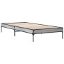 Sonoma-graues Metall-Holzwerkstoff-Bettgestell, 75 x 190 cm von vidaXL, Betten und Lattenroste - Ref: Foro24-845059, Preis: 7...