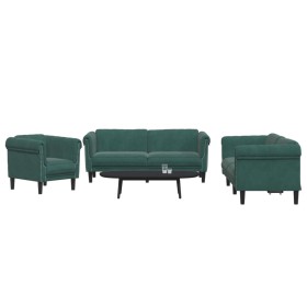 Juego de sofás 3 piezas terciopelo verde oscuro de vidaXL, Sofás - Ref: Foro24-3209211, Precio: 734,99 €, Descuento: %