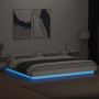 Estructura cama y luces LED madera ingeniería blanca 200x200 cm de vidaXL, Camas y somieres - Ref: Foro24-3281070, Precio: 22...