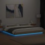 Estructura de cama con luces LED madera roble Sonoma 200x200 cm de vidaXL, Camas y somieres - Ref: Foro24-3281072, Precio: 22...