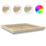 Estructura de cama con luces LED madera roble Sonoma 200x200 cm de vidaXL, Camas y somieres - Ref: Foro24-3281072, Precio: 22...