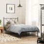 Bed frame with black metal headboard 90x190 cm by vidaXL, Beds and slatted bases - Ref: Foro24-376494, Price: 70,86 €, Discou...