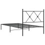 Bed frame with black metal headboard 90x190 cm by vidaXL, Beds and slatted bases - Ref: Foro24-376494, Price: 70,86 €, Discou...