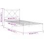 Estructura de cama con cabecero metal negro 90x190 cm de vidaXL, Camas y somieres - Ref: Foro24-376494, Precio: 70,86 €, Desc...