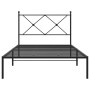 Bed frame with black metal headboard 100x190 cm by vidaXL, Beds and slatted bases - Ref: Foro24-376496, Price: 73,76 €, Disco...