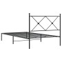 Bed frame with black metal headboard 100x190 cm by vidaXL, Beds and slatted bases - Ref: Foro24-376496, Price: 73,76 €, Disco...