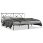 Bed frame with black metal headboard 183x213 cm by vidaXL, Beds and slatted bases - Ref: Foro24-376507, Price: 118,94 €, Disc...