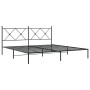 Bed frame with black metal headboard 183x213 cm by vidaXL, Beds and slatted bases - Ref: Foro24-376507, Price: 118,94 €, Disc...