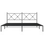 Bed frame with black metal headboard 183x213 cm by vidaXL, Beds and slatted bases - Ref: Foro24-376507, Price: 118,94 €, Disc...