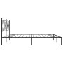 Bed frame with black metal headboard 183x213 cm by vidaXL, Beds and slatted bases - Ref: Foro24-376507, Price: 118,94 €, Disc...