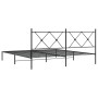 Bed frame with black metal headboard 183x213 cm by vidaXL, Beds and slatted bases - Ref: Foro24-376507, Price: 118,94 €, Disc...