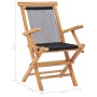 Folding garden chairs 2 pcs solid teak wood and rope by vidaXL, Garden chairs - Ref: Foro24-49362, Price: 144,99 €, Discount: %