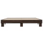 Estructura cama madera ingeniería metal marrón roble 200x200 cm de vidaXL, Camas y somieres - Ref: Foro24-3280221, Precio: 14...