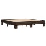 Estructura cama madera ingeniería metal marrón roble 200x200 cm de vidaXL, Camas y somieres - Ref: Foro24-3280221, Precio: 14...