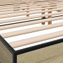 Sonoma oak metal engineered wood bed frame 160x200 cm by vidaXL, Beds and slatted bases - Ref: Foro24-3280228, Price: 133,26 ...