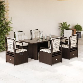 7-piece garden dining set with brown synthetic rattan cushions by vidaXL, Garden sets - Ref: Foro24-3262926, Price: 792,99 €,...