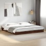 Oak brown engineered wood bed frame 200x200 cm by vidaXL, Beds and slatted bases - Ref: Foro24-841999, Price: 91,80 €, Discou...