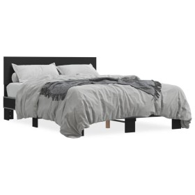 Estructura de cama madera de ingeniería y metal negro 120x190cm de vidaXL, Camas y somieres - Ref: Foro24-3280202, Precio: 14...