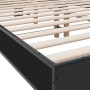 Engineered wood and black metal bed frame 120x190cm by vidaXL, Beds and slatted bases - Ref: Foro24-3280202, Price: 150,54 €,...